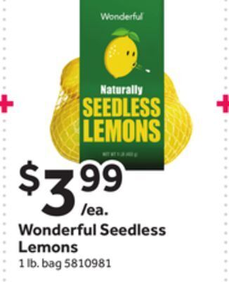 Stop&Shop Wonderful seedless lemons offer
