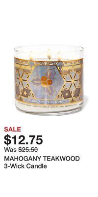 Bath & Body Works Mahogany teakwood 3-wick candle offer