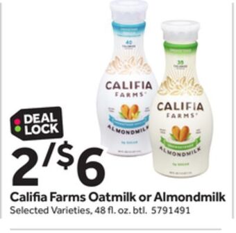 Stop&Shop Califia farms oatmilk or almondmilk offer