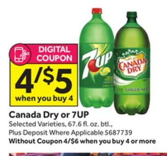 Stop&Shop Canada dry or 7up offer