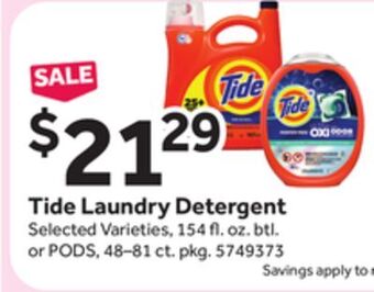 Stop&Shop Tide laundry detergent offer