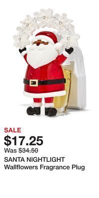 Bath & Body Works Santa nightlight wallflowers fragrance plug offer