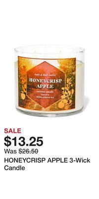 Bath & Body Works Honeycrisp apple 3-wick candle offer