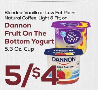 DeCicco & Sons Dannon fruit on the bottom yogurt offer