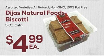 DeCicco & Sons Dijas natural foods biscotti offer