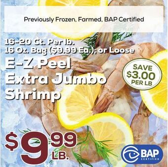 DeCicco & Sons E-z peel extra jumbo shrimp offer