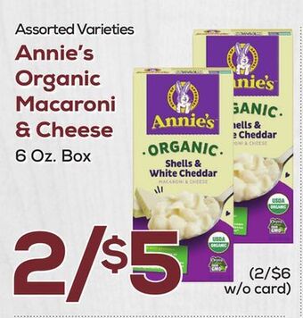 DeCicco & Sons Annie's organic macaroni & cheese offer