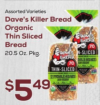 DeCicco & Sons Dave's killer bread organic thin sliced bread offer