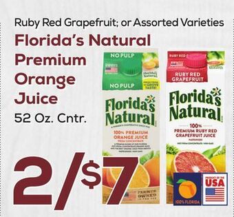 DeCicco & Sons Florida's natural premium orange juice offer