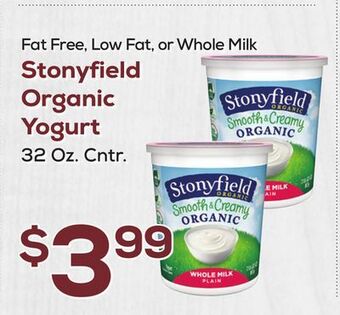 DeCicco & Sons Stonyfield organic yogurt offer