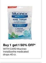 CVS Mucinex InstaSoothe medicated drops 40 ct. offer