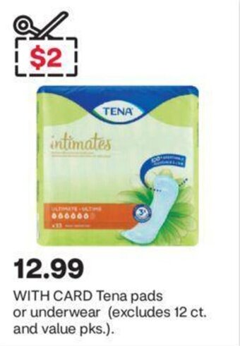 CVS Tena pads or underwear offer