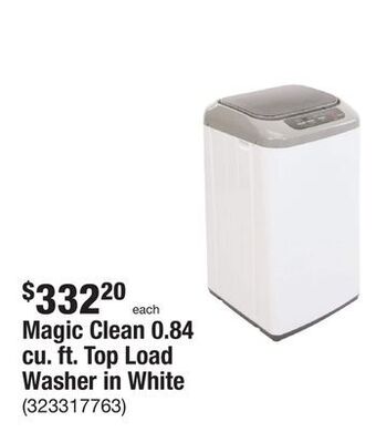 The Home Depot Magic clean 0.84 cu. ft. top load washer in white offer