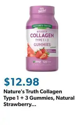 Sam's Club Nature's truth collagen type 1 + 3 gummies, natural strawberry flavor (120 ct.) offer