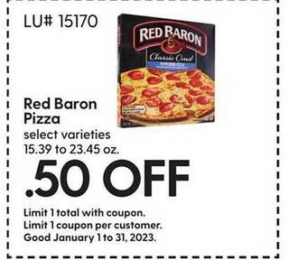 Hy-Vee Red baron pizza offer