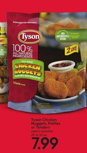 Hy-Vee Tyson chicken nuggets, patties or tenders offer