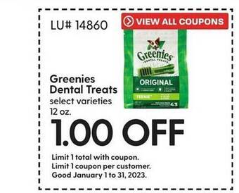 Hy-Vee Greenies dental treats offer