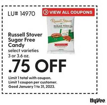 Hy-Vee Russell stover sugar free candy offer