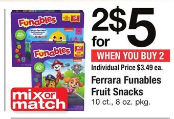 ACME Ferrara funables fruit snacks offer