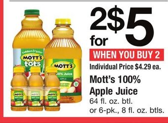 ACME Mott's 100% apple juice offer