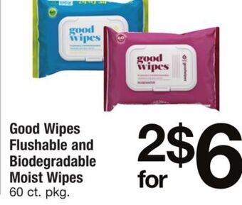 ACME Good wipes flushable and biodegradable moist wipes offer