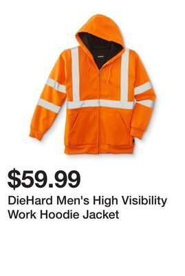 Kmart Diehard men's high visibility work hoodie jacket offer