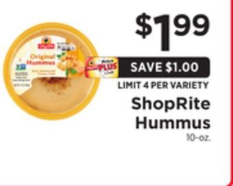 ShopRite Hummus offer