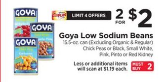 ShopRite Low sodium beans offer