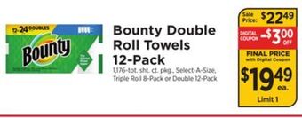 ShopRite Double roll towels 12-pack offer