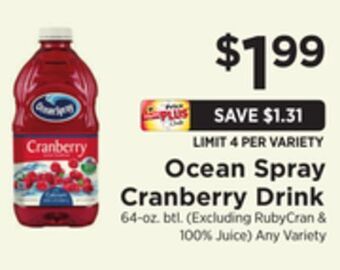 ShopRite Cranberry drink offer