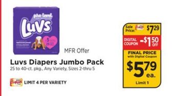 ShopRite Diapers jumbo pack offer
