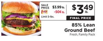 ShopRite 85% lean ground beef offer