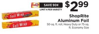 ShopRite Aluminum foil offer