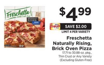 ShopRite Naturally rising, brick oven pizza offer