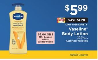 ShopRite Body lotion offer