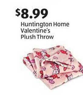 Aldi Huntington home valentine's plush throw offer