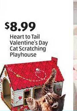 Aldi Heart to tail valentine's day cat scratching playhouse offer