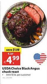 Lidl Usda choice black angus chuck roast offer