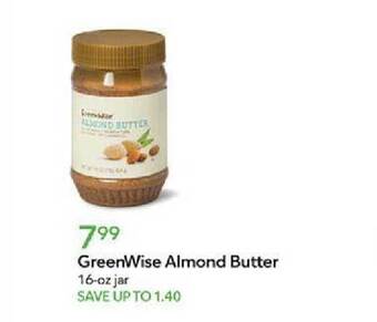 Publix Greenwise almond butter offer