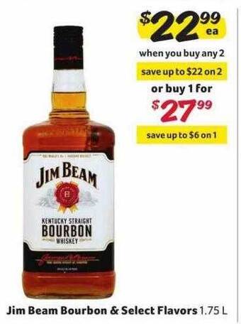 Winn Dixie Jim beam bourbon & select flavors offer