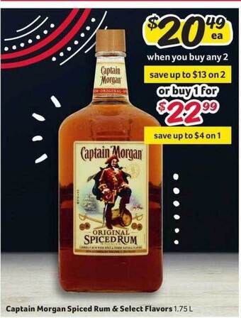 Winn Dixie Captain morgan spiced rum & select flavors offer
