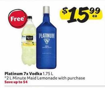 Winn Dixie Platinum 7x vodka offer
