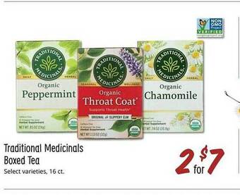 Sprouts Farmers Market Traditional medicinals boxed tea offer