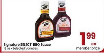 Albertsons Signature select bbq sauce offer