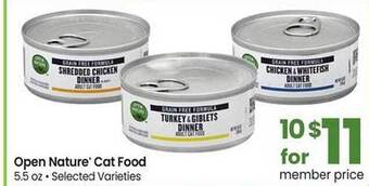 Albertsons Open nature cat food offer