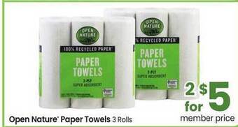 Albertsons Open nature paper towels offer