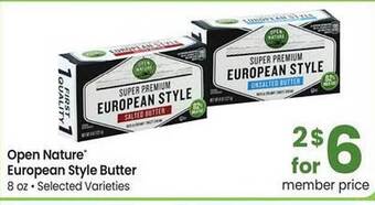 Albertsons Open nature european style butter offer
