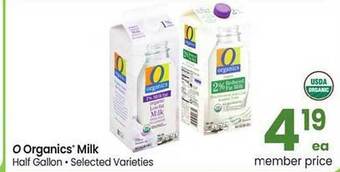Albertsons O organics milk offer