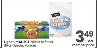 Albertsons Signature select fabric softener offer