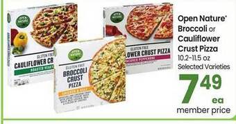 Albertsons Open nature broccoli or cauliflower crust pizza offer